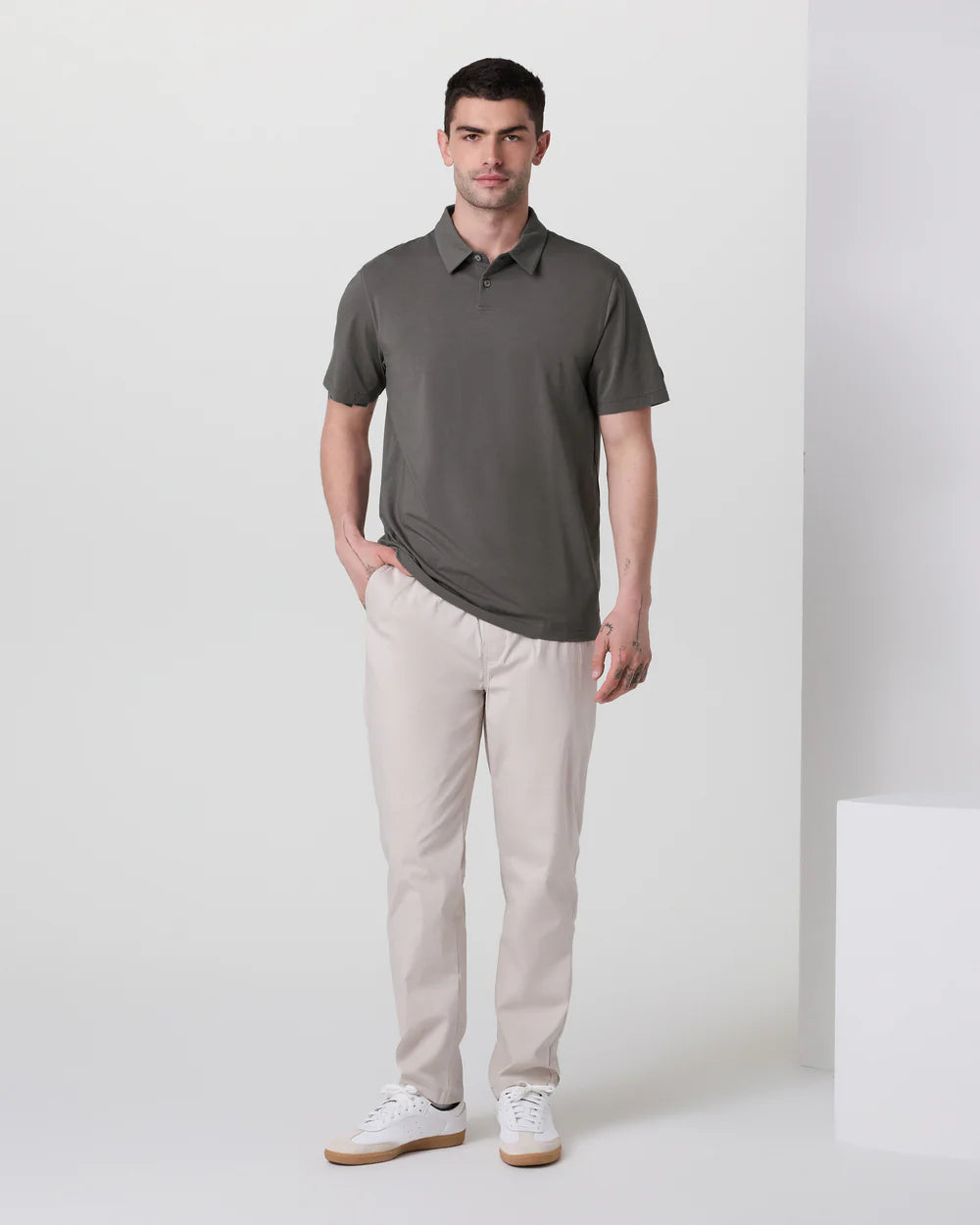 Short Sleeve Feather Polo