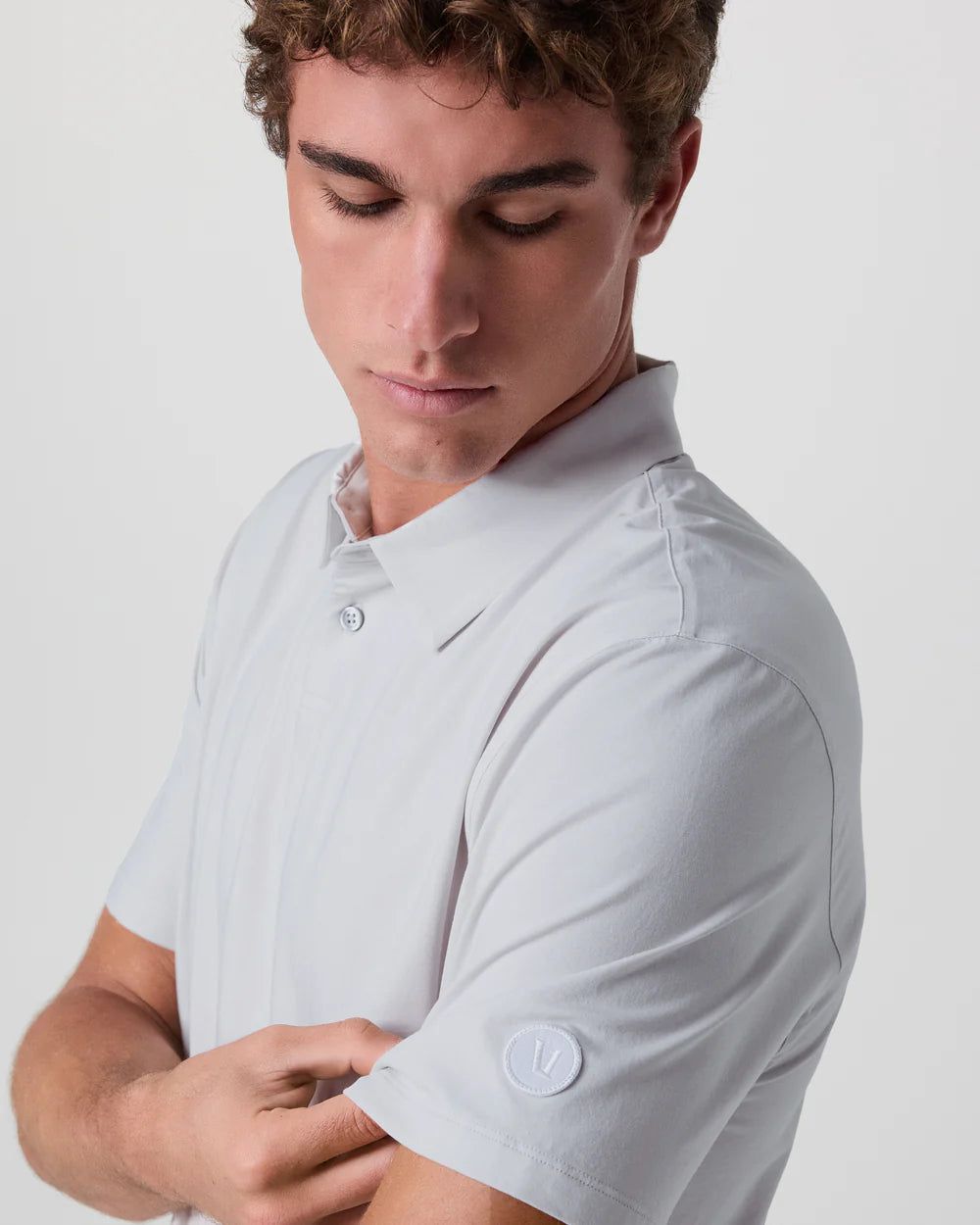 Short Sleeve Feather Polo