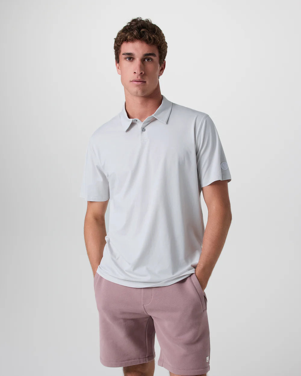 Short Sleeve Feather Polo